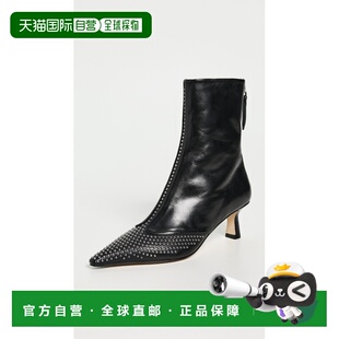 1h可退 香港直邮aeyde 女士 Sila 迷你铆钉纳巴革短靴 black黑色