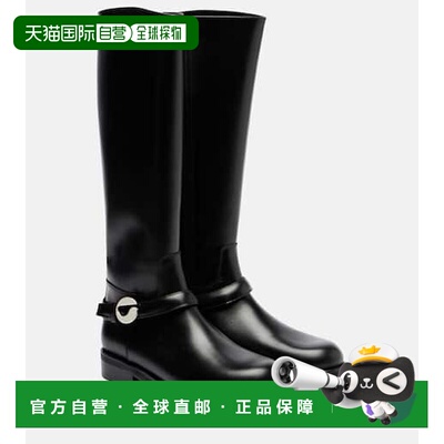1h可退 香港直邮Coperni 女士 Cavalier 皮质及膝靴子 black黑色