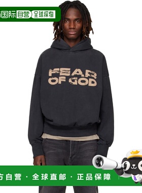 1h可退 香港直邮essentials fear of god 男士 黑色 连帽衫 FG25F