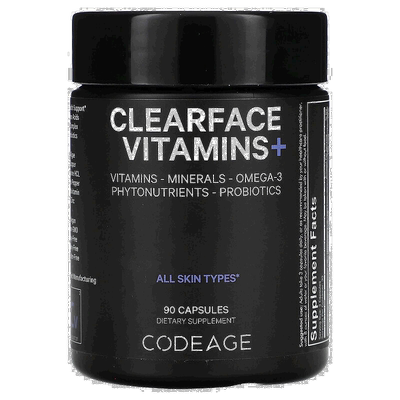 香港直邮Codeage,维生素，Clearface，各种肤质，90 粒胶囊素食