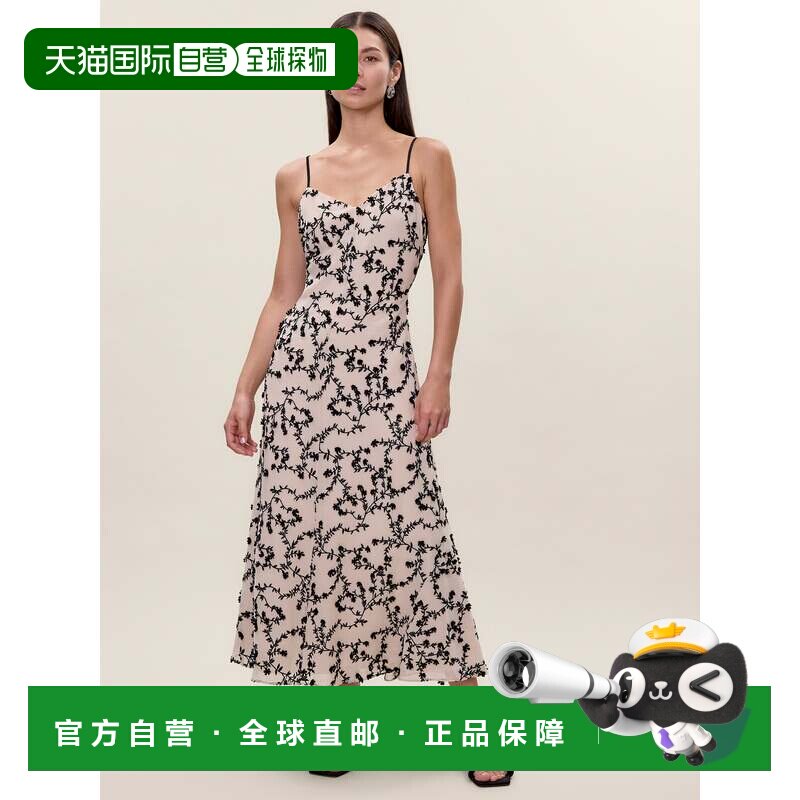 自营rebecca taylorMarisol连衣裙-古董白色/黑色 美国奥莱直发