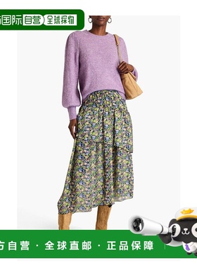 1h可退 香港直邮潮奢 Maje 女士 罗纹针织毛衣 MFPPU00685VIOLET