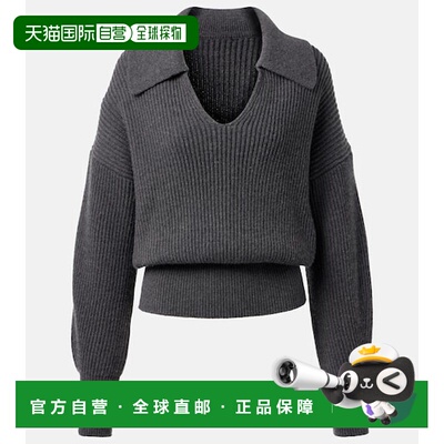 香港直邮JOSEPH 约瑟夫 女士 罗纹针织羊毛混纺Polo毛衣