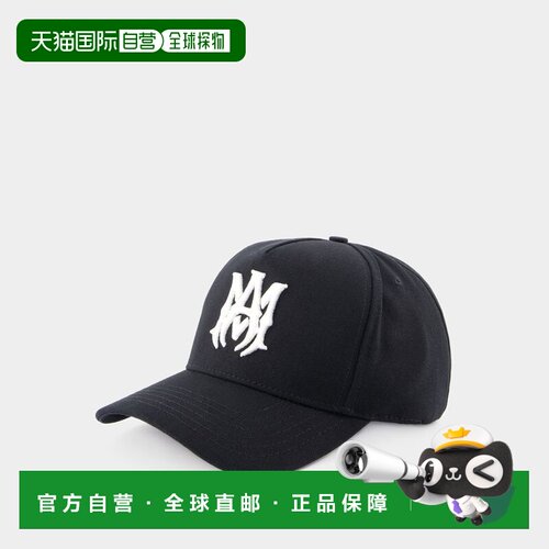 1h可退 香港直邮AMIRI 男士帽子 AMHACP1016001 CO 黑色 徽标棒球