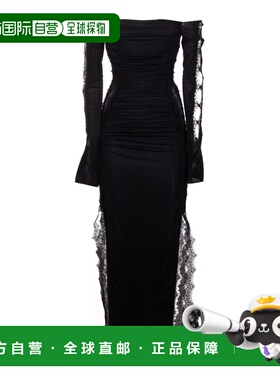 1h可退 香港直邮潮奢 Blumarine 蓝色情人 女士 黑色粘胶纤维连衣