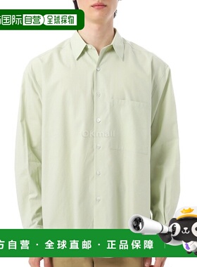 韩国直邮AURALEE 水洗 FINX 斜纹大衬衫 浅绿色 (A25SS02TN) 长袖