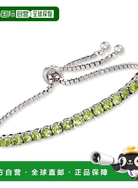 自营925 纯银 Ross-Simons 橄榄石 Bolo 手链 绿色 美国奥莱直发