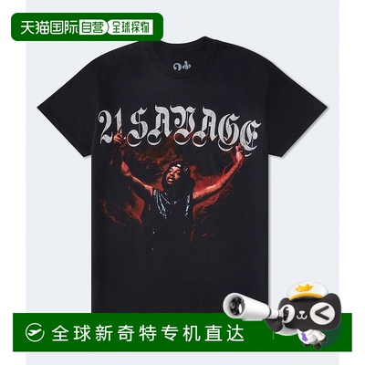 自营 Aeropostale 21 Savage休闲图案T恤-黑色1 美国奥莱直发