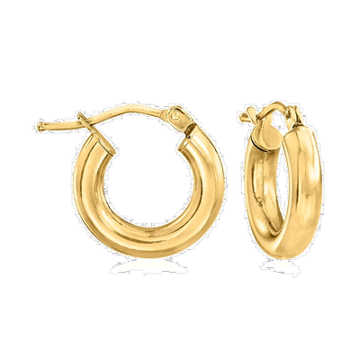 自营 Ross-Simons 意大利 18kt 黄金 Huggie Hoop 耳环 - 黄色 美