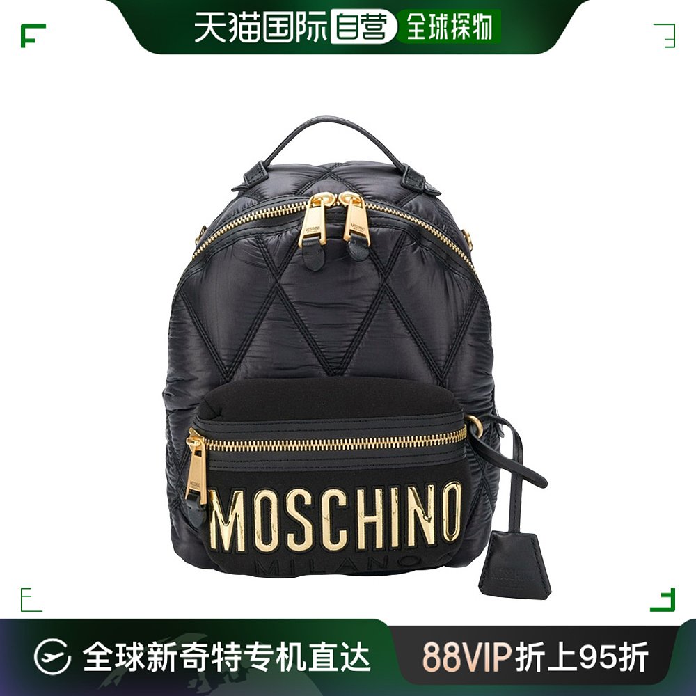 香港直发Moschino莫斯奇诺黑色女士双肩包 B7605 8207 1555