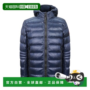 香港直邮CANADA GOOSE 男士海军蓝色连帽羽绒服 Crofton系列连帽