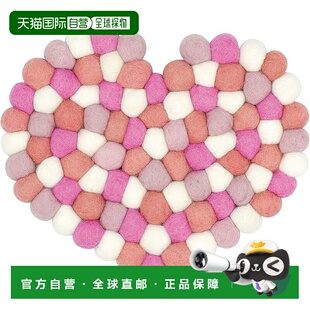 尼泊尔Pokopoko Nepal 丸真 心形粉色手工羊毛毡耐热 日本直邮