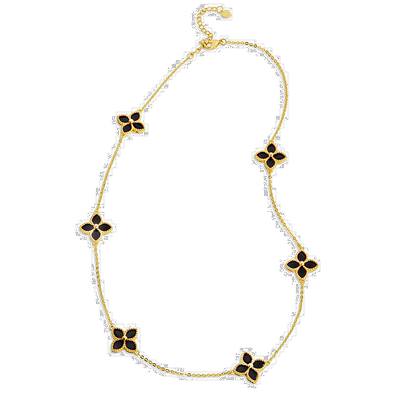 自营 savvy cie jewels18K Gold Vermeil Greeb Agate Flower Cho