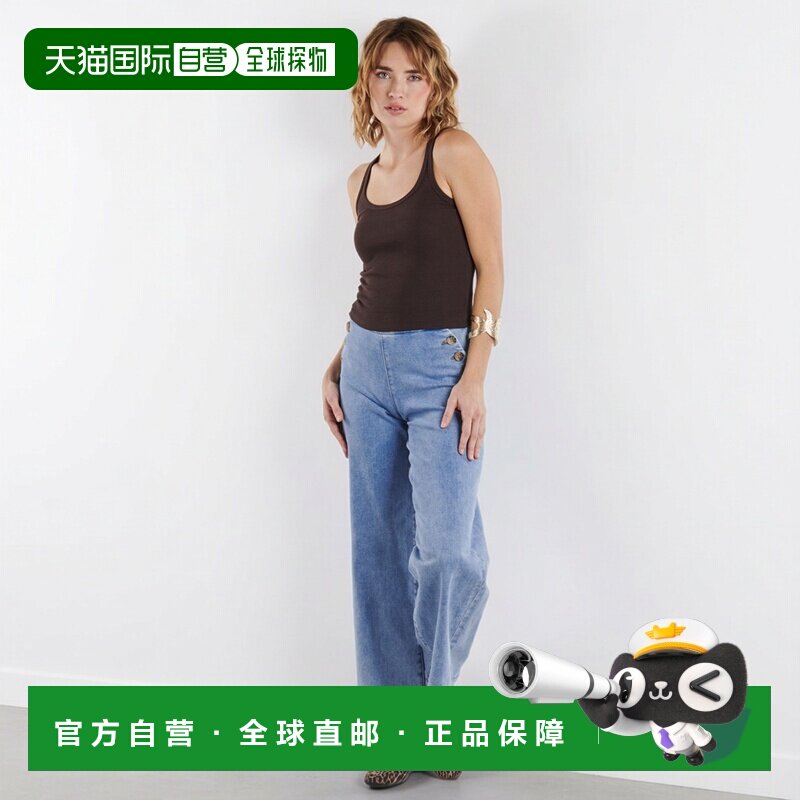 欧洲直邮Only衣服女喇叭牛仔裤蓝色ONLMADISON HW BUTTON WIDE
