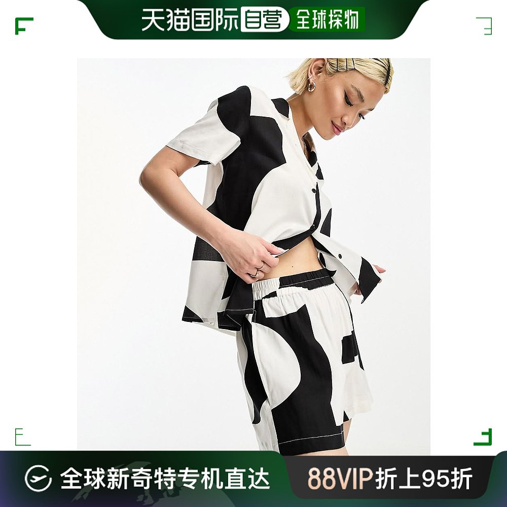 香港直邮潮奢 ASOS 女士 spun resort co-ord 设计短裤(mono) 女士内衣/男士内衣/家居服 睡裤/家居裤 原图主图