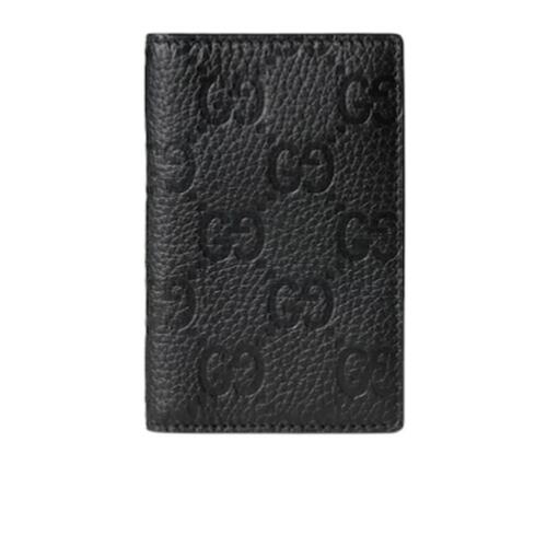 GUCCI 男士卡包 835011AAE1T1000 AW2025 黑色 Imprint卡片夹