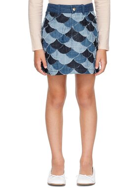 潮奢 Chloe 蔻依 女童 蓝色拼接儿童半身裙童装 C13276