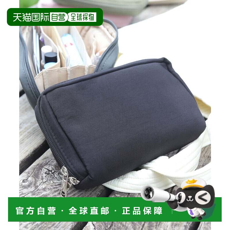 日本直邮大容量母子手帐护照化妆存折收纳包 黑色图片