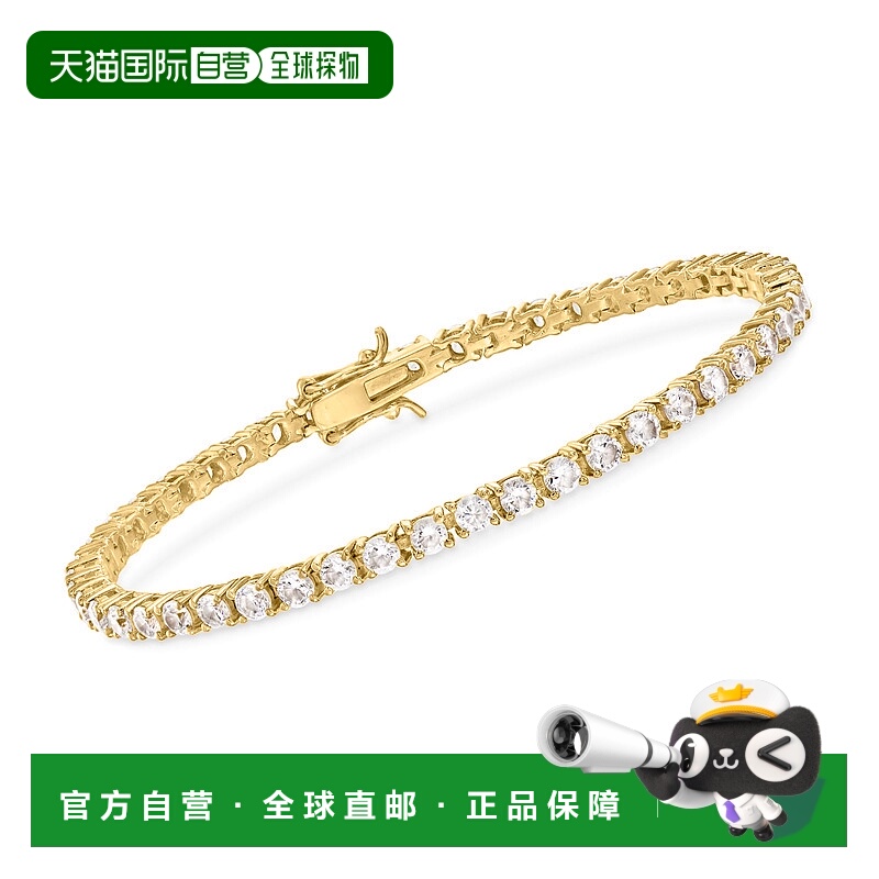 自营 Ross-Simons CZ 网球手链 18kt 黄金英镑 - 8 英寸 美国奥莱