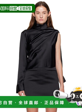 1h可退 香港直邮潮奢 Courreges 女士 黑色 Off-Shoulder Satin