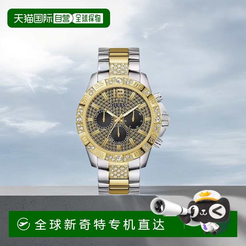 【美国直邮】GUESS 男士多功能双色不锈钢手表 48mm 时尚优雅设计