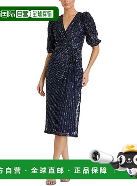 自营Mac Duggal Midi连衣裙-蓝色 美国奥莱直发