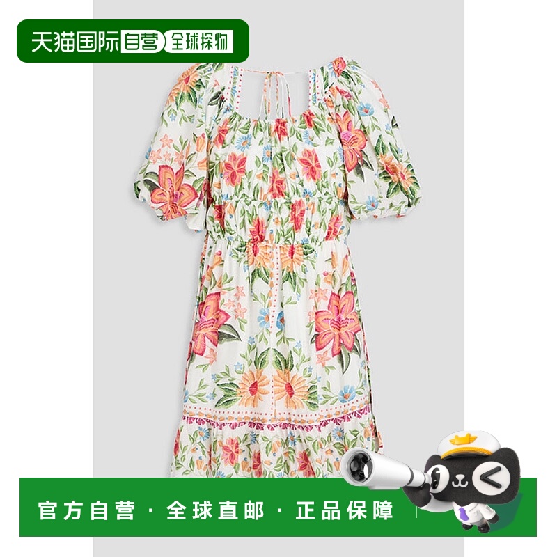 1h可退 香港直邮FARM RIO 女士 印花棉混纺迷你连衣裙 321605BLOO