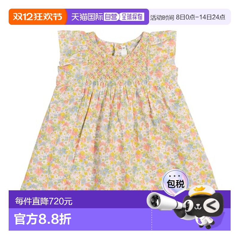 1h可退 香港直邮Bonpoint 婴儿 Calais 随意舒适花朵棉质连衣裙童