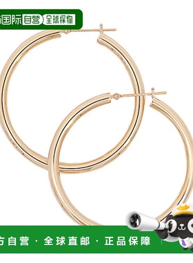 日本直邮(k340) 耳环 18k 3mm x 40mm 环状耳环 环状耳环 女士 男