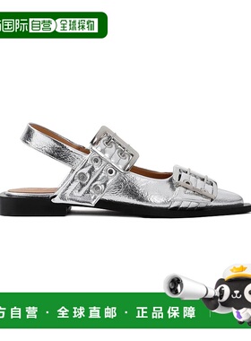 香港直邮GANNI 女士芭蕾乐福鞋 S2725 AW2024 灰色 Ganni Balleri