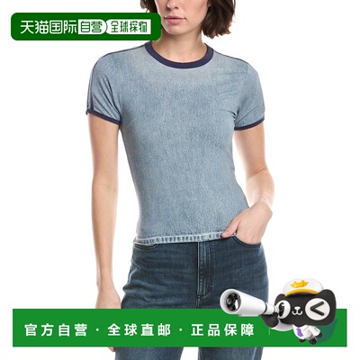 自营rag & bone Miramar Track Baby T-Shirt - blue 美国奥莱直