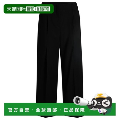 自营 bossRegular-fit high-waisted trousers in wool - black