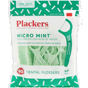 香港直邮Plackers牙线清洁牙齿温和便携薄荷味舒适清新90单位正品