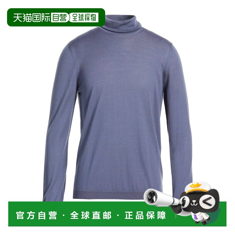 1h可退 香港直邮armani 阿玛尼 男士 羊绒混纺毛衣 blue蓝色 舒适
