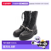 日本直邮中古Jimmy Choo吉米周女A级95新boots靴牛皮鞋 黑色