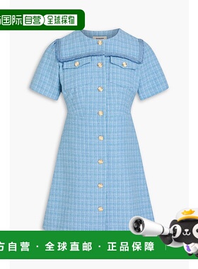 香港直邮Sandro 女士 棉混纺花呢迷你连衣裙 SFPRO03468BLEU