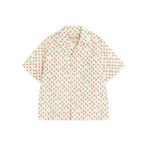 VALENTINO 男士衬衫 VAA111B0BBMY CO 白色 短袖衬衫