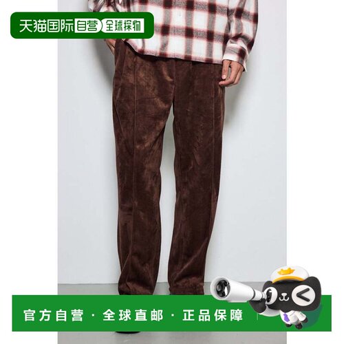日本直邮MOUSSY 仿绒面皮锥形休闲裤 深棕色3阔腿裤