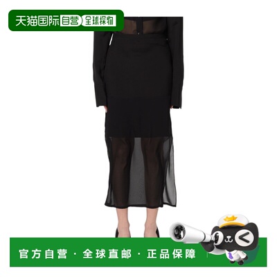 香港直邮SPORTMAX 女士半身裙 2101014206005 AW2025 黑色 拼接半