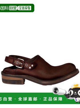 香港直邮Miu Miu 带扣皮质穆勒鞋 5R667E5ODFA045