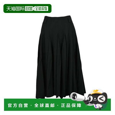 自营pradaLong Skirt Virgin Wool - Black - black 美国奥莱直发