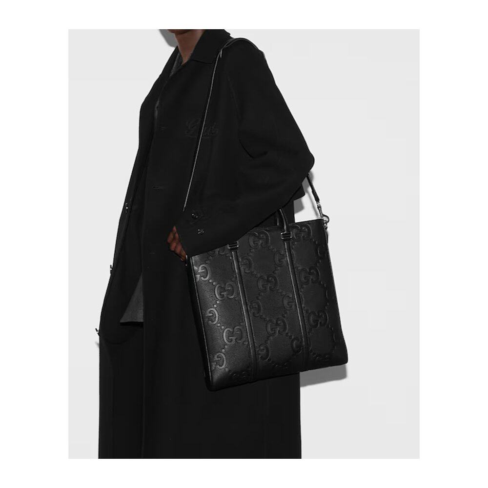 GUCCI 男士斜挎包 792265AABY01000 CO 黑色 双G中号单肩包