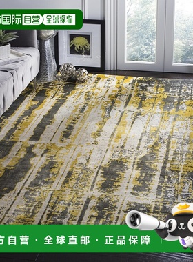 自营safaviehMirage Hand Made Area rug, Grey / Yellow Contemp