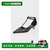 香港直邮aeyde 女士 Liz 1h可退 迷你铆钉纳巴革高跟鞋 black黑色