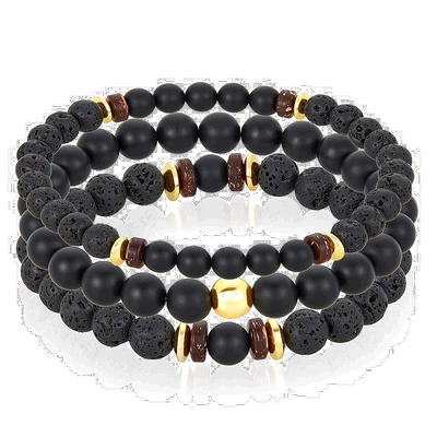 自营 Crucible Los Angeles 3 件装哑光黑玛瑙、熔岩、木材和金色