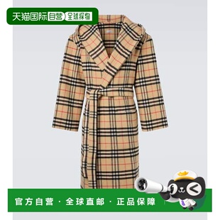 男士 巴宝莉 格纹羊毛羊绒睡袍 香港直邮Burberry 1h可退