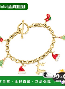 自营Ross-Simons Multi-Gemstone Christmas Charm Toggle Bracel