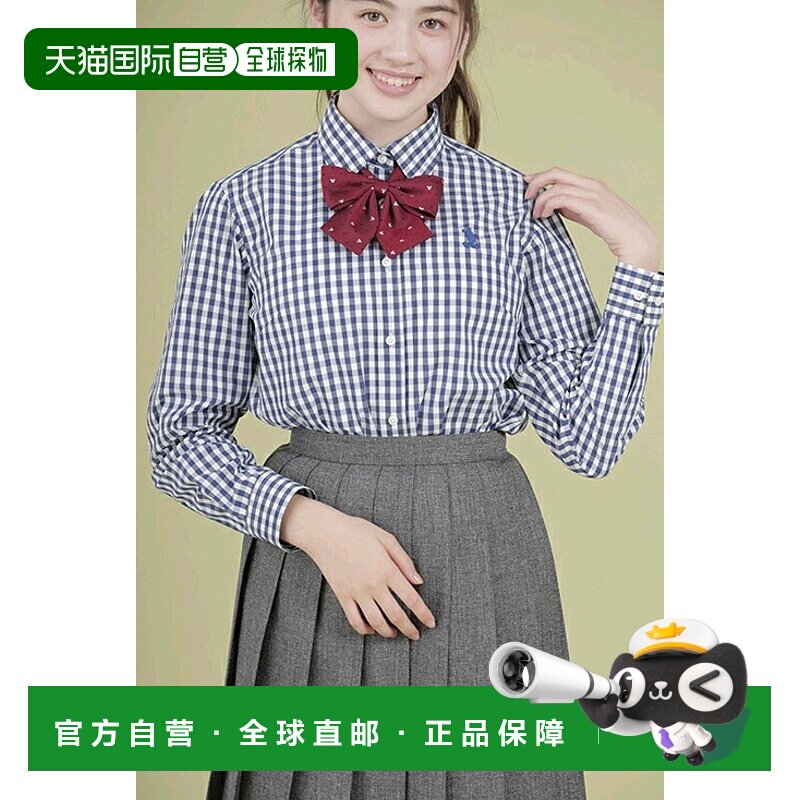 日本直邮衬衫 衬衫 女孩长袖 格子 迪士尼 x 制服 剪裁 正装衬衫
