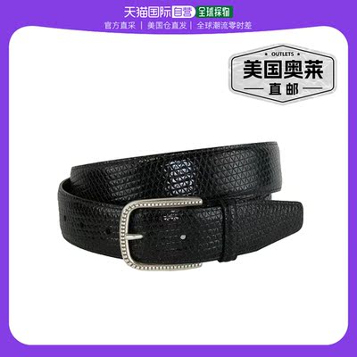 crookhorndavis Basic Lux Trial Tri-Town 小牛皮礼服腰带 - 黑