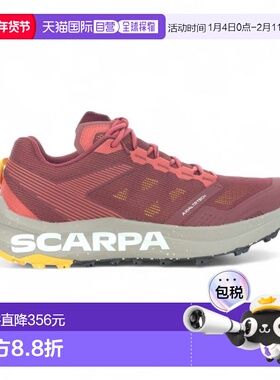 香港直邮Scarpa女款Spin Planet深红色/藏红花色越野跑鞋 33063-3
